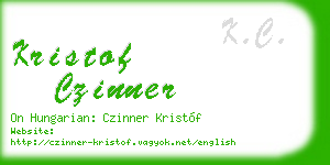 kristof czinner business card